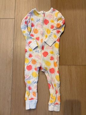 Old Navy White Zip One-Piece with Colorful Fruit Print